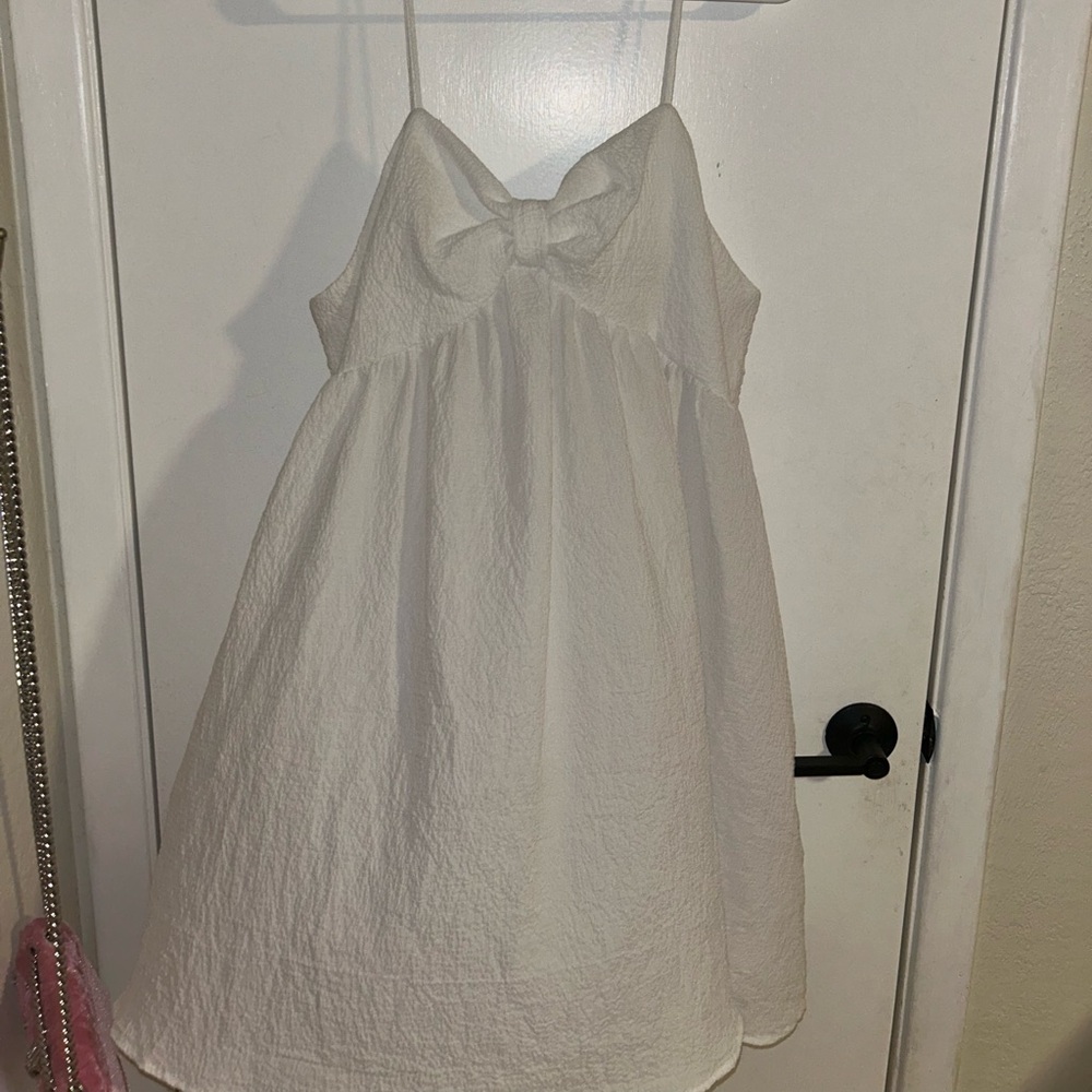White Bow Front Dress
